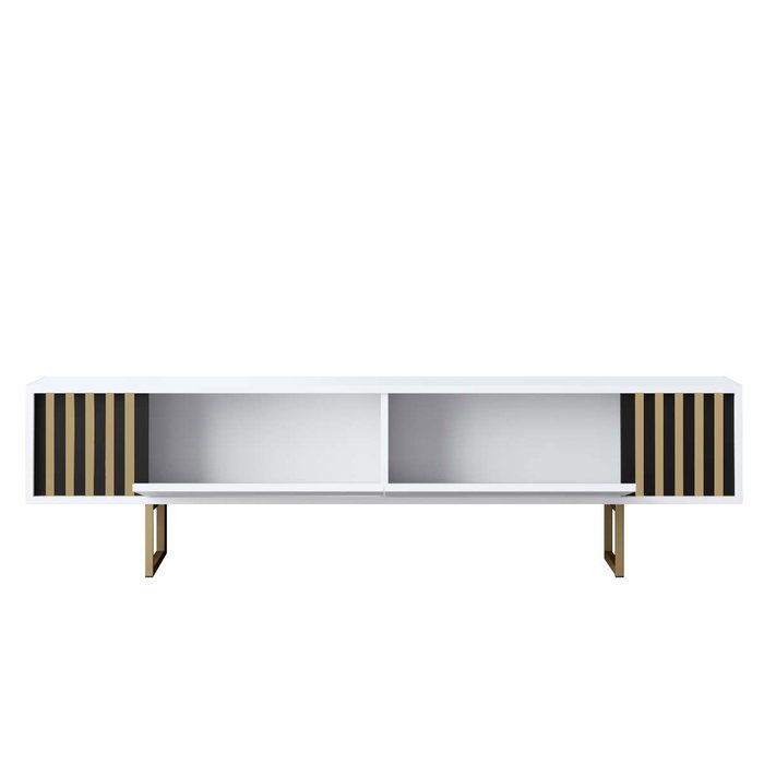 Hanah Home Mueble para TV Blanco y Dorado Hanah Home Mueble para TV Blanco y Dorado